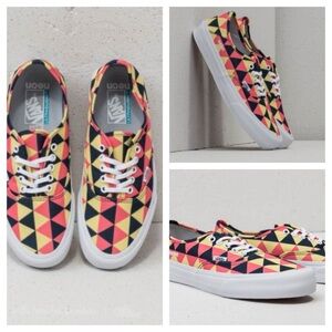 Vans Geometric  - Yellow/Red/Black Authentic SF 'Neon Triangles' M 6 W 7.5